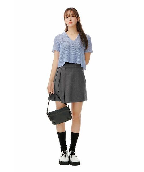 MUSINSA STANDARD WOMAN（ムシンサスタンダードウーマン）の「レディースハーフプリーツミニスカート【ミディアムグレー】（スカート・レディース・その他・SMALL/MEDIUM/LARGE/X-SMALL）」の7枚目の写真