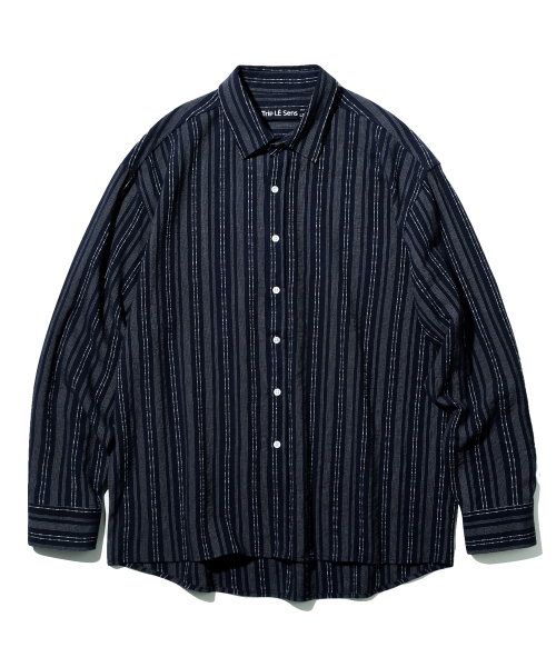 TRIP LE SENS(トリップ ル センス)の「アーティカルストライプシャツ_ネイビー(シャツ/ブラウス・レディース・その他・MEDIUM/LARGE)」の1枚目の写真