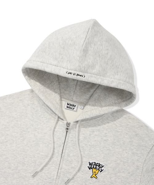 Wacky WiLLy(ワッキーウィリー)の「ベーシックロゴフードジップアップライトグレー(パーカー・レディース・その他・SMALL/MEDIUM/LARGE/X-LARGE/X-SMALL)」の4枚目の写真