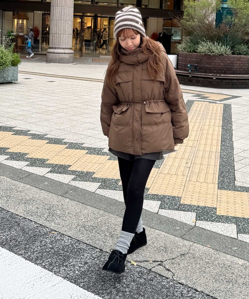 セール】El mar パーカーダウンハーフコート（ダウンジャケット/コート