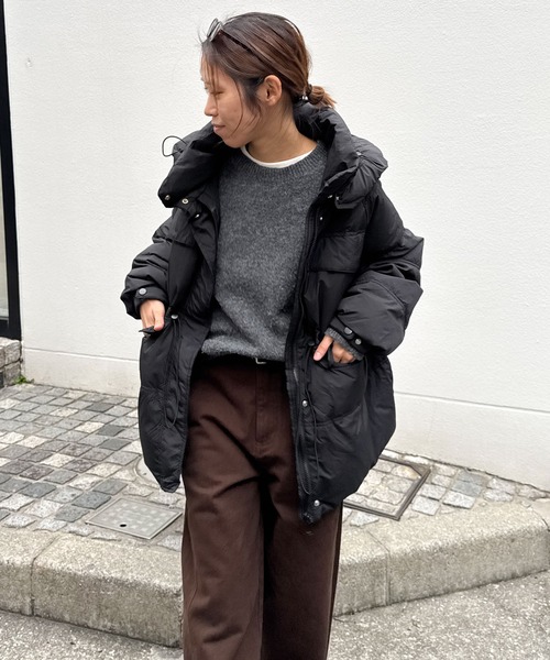 セール】El mar パーカーダウンハーフコート（ダウンジャケット/コート