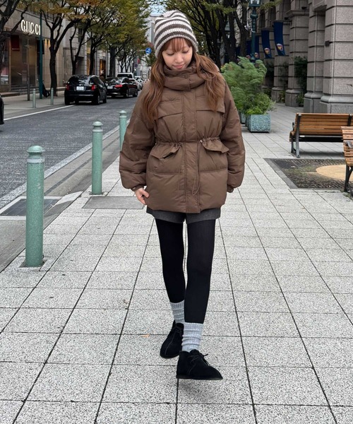 【CANAL JEAN 】Elmar パーカーダウンハーフコート セール】El mar パーカーダウンハーフコート（ダウンジャケット/コート