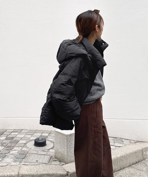 セール】El mar パーカーダウンハーフコート（ダウンジャケット/コート