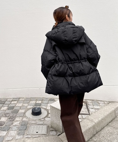 セール】El mar パーカーダウンハーフコート（ダウンジャケット/コート