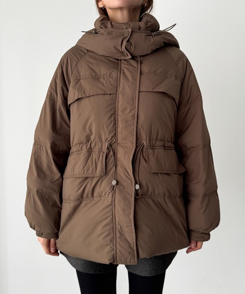 セール】El mar パーカーダウンハーフコート（ダウンジャケット/コート