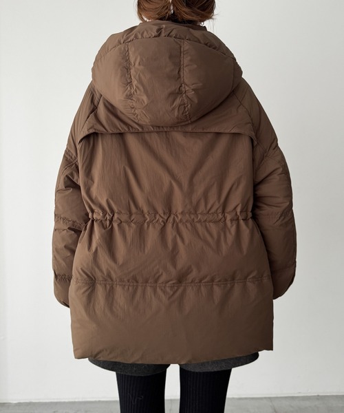 セール】El mar パーカーダウンハーフコート（ダウンジャケット/コート