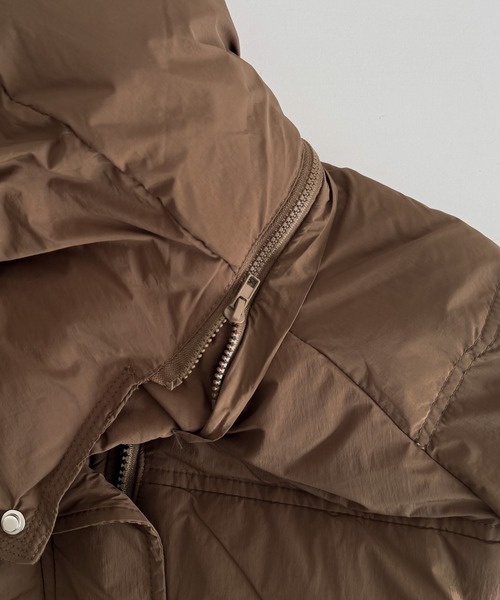 CANAL JEAN（キャナルジーン）の「El mar　パーカーダウンハーフコート（ダウンジャケット/コート・レディース・ブラウン/アイボリー/ブラック・ONE SIZE）」の11枚目の写真