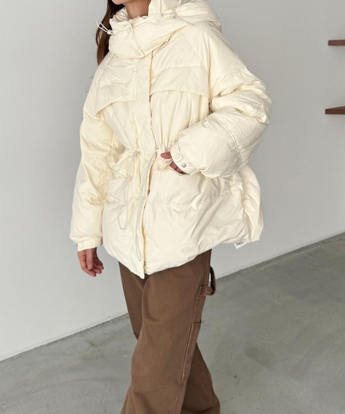 完売品　キャナルジーン　エルマール　ダウン　パーカーダウンハーフジャケット キャナルジーン CANAL JEAN El mar パーカーダウンハーフジャケット