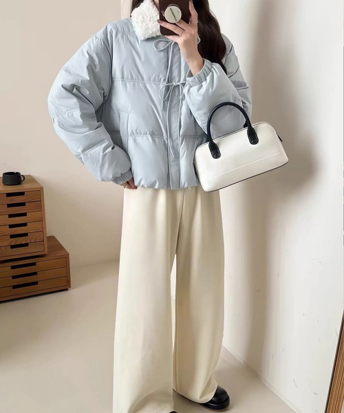 極美品MARK&LONA2022総柄 中綿・ダウン ボアセットアップ40 クロス柄 エナメル調 中綿ジャケット 黒 服 BLOOD MONEY TOKYO