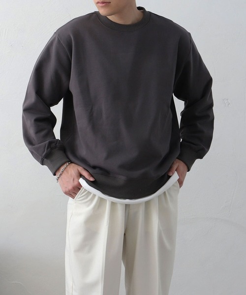MYRTH(マイルス)の「【MYRTH】ヴィンテージライクウォッシュトレーナー(スウェット・メンズ・ブラック/チャコール/オートミール・L/M/XL)」の2枚目の写真