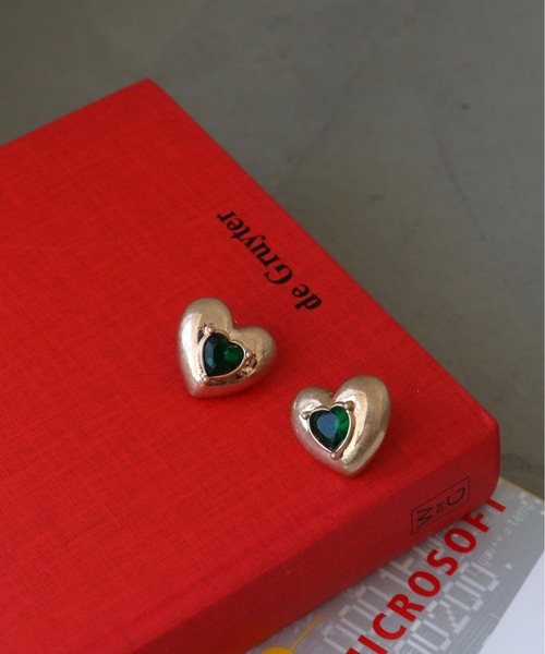 カラーストーンハートピアス（ピアス（両耳用））｜Three Four Time