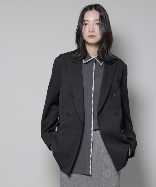 セール】ストレッチサージダブルジャケット(セットアップ可