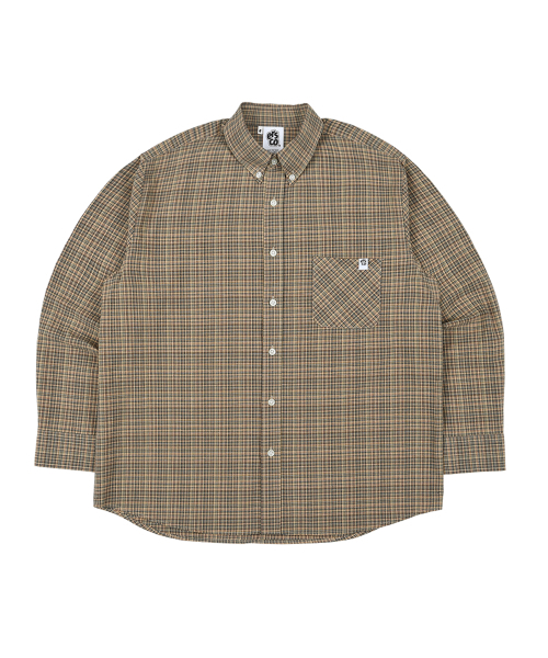 ERSCO(イーアルエスコ)の「シンボルラベルチェックシャツ_ブルーグリーン(シャツ/ブラウス・レディース・その他・MEDIUM/LARGE/X-LARGE)」の1枚目の写真