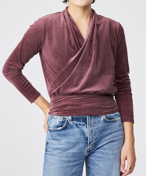 Rouge vif la cle（ルージュヴィフラクレ）の「【Keena/キーナ】ベルベットカシュクルートップス/トップス/ベロア/ドレープ/エレガント【WEB限定】（Tシャツ/カットソー・レディース・ネイビー/ピンク・フリー）」の8枚目の写真