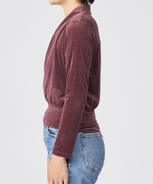 Rouge vif la cle（ルージュヴィフラクレ）の「【Keena/キーナ】ベルベットカシュクルートップス/トップス/ベロア/ドレープ/エレガント【WEB限定】（Tシャツ/カットソー・レディース・ネイビー/ピンク・フリー）」の9枚目の写真