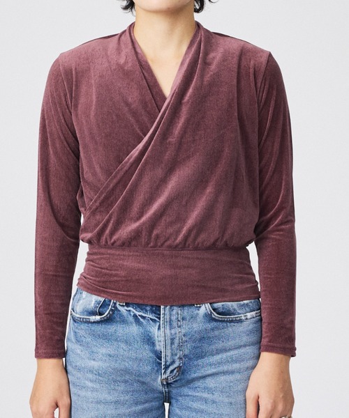 Rouge vif la cle（ルージュヴィフラクレ）の「【Keena/キーナ】ベルベットカシュクルートップス/トップス/ベロア/ドレープ/エレガント【WEB限定】（Tシャツ/カットソー・レディース・ネイビー/ピンク・フリー）」の11枚目の写真