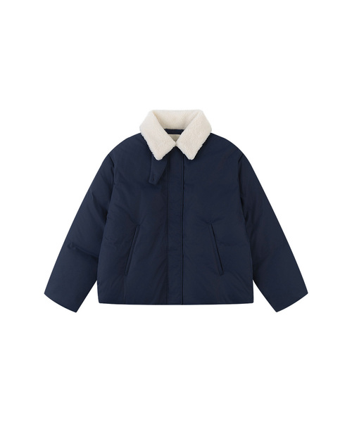 SIYAZU(シヤジュ)の「SIOT4163 ウールカラー ダックダウン パディング_Navy(ダウンジャケット/コート・レディース・ネイビー・ONE)」の1枚目の写真