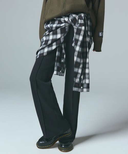 X-girl（エックスガール）の「WAISTCLOTH SET LAYERED PANTS（その他パンツ・レディース・ブラック/グレー・S/M）」の2枚目の写真