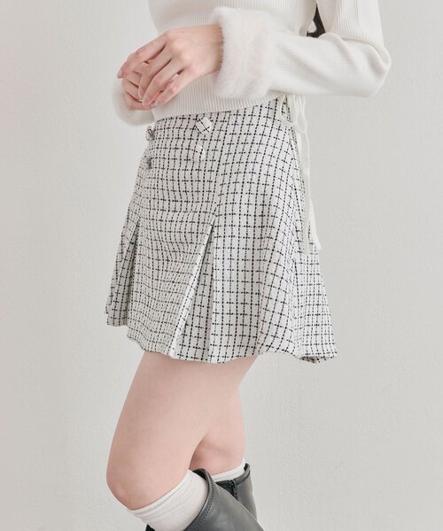 OLIVE des OLIVE（オリーブデオリーブ）の「ツイードミニスカート（スカート・レディース・ピンク/ブラック/オフホワイト・FREE）」の7枚目の写真