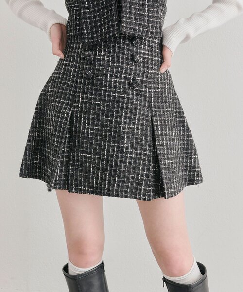 OLIVE des OLIVE（オリーブデオリーブ）の「ツイードミニスカート（スカート・レディース・ピンク/ブラック/オフホワイト・FREE）」の9枚目の写真