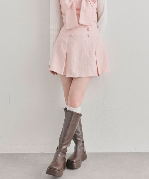 OLIVE des OLIVE（オリーブデオリーブ）の「ツイードミニスカート（スカート・レディース・ピンク/ブラック/オフホワイト・FREE）」の15枚目の写真