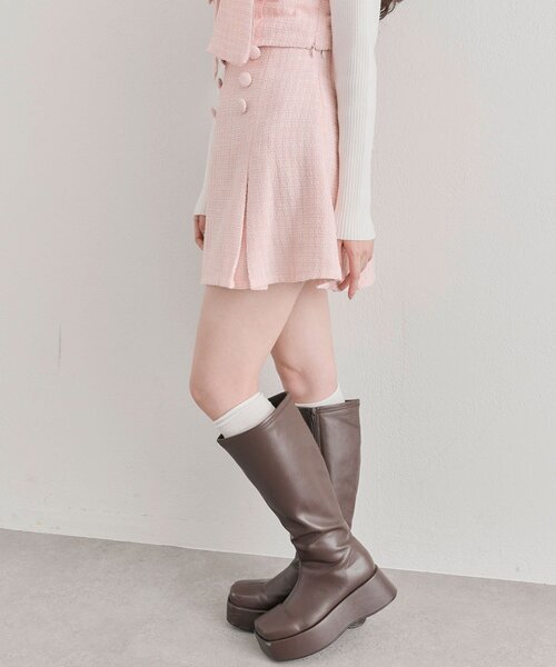 OLIVE des OLIVE（オリーブデオリーブ）の「ツイードミニスカート（スカート・レディース・ピンク/ブラック/オフホワイト・FREE）」の17枚目の写真