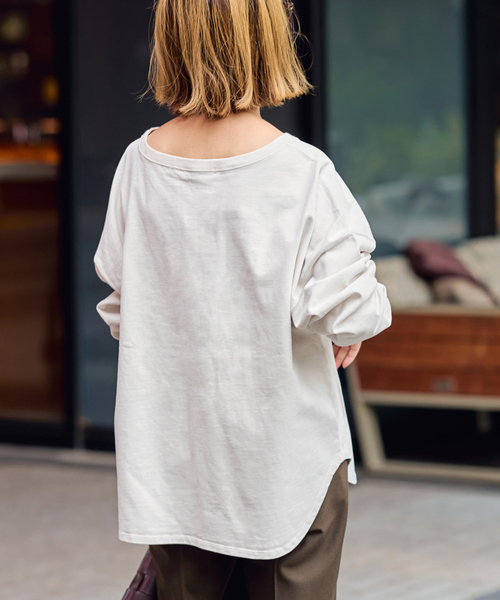 FRAMeWORK（フレームワーク）の「≪追加≫ウェットオゾン加工L/Tee 2（Tシャツ/カットソー・レディース・チャコールグレー/ホワイト系その他/ベージュ・FREE）」の13枚目の写真