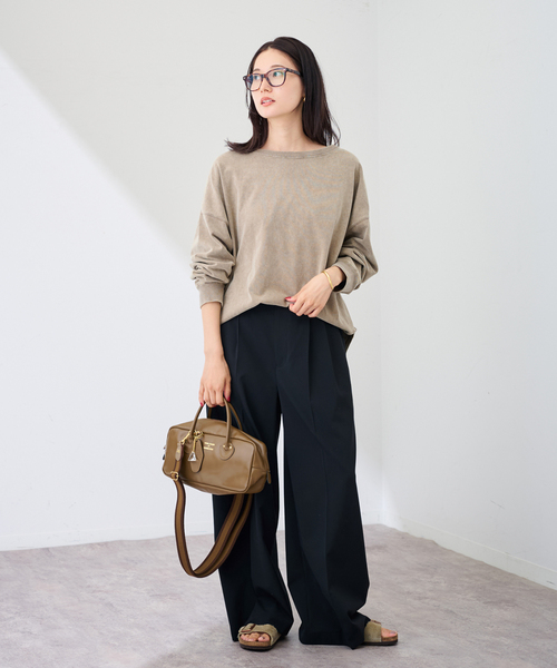 FRAMeWORK（フレームワーク）の「≪追加≫ウェットオゾン加工L/Tee 2（Tシャツ/カットソー・レディース・チャコールグレー/ホワイト系その他/ベージュ・FREE）」の19枚目の写真