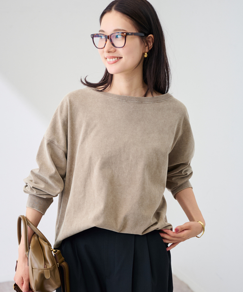 FRAMeWORK（フレームワーク）の「≪追加≫ウェットオゾン加工L/Tee 2（Tシャツ/カットソー・レディース・チャコールグレー/ホワイト系その他/ベージュ・FREE）」の22枚目の写真