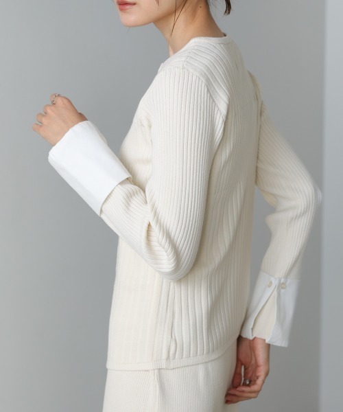 Bab(バブ)の「【S・Mサイズ展開】リブシャツ袖ニットカーディガン+リブニットワンピース(ワンピース・レディース・ピンク/アイボリー/チャコールグレー・S/M)」の14枚目の写真