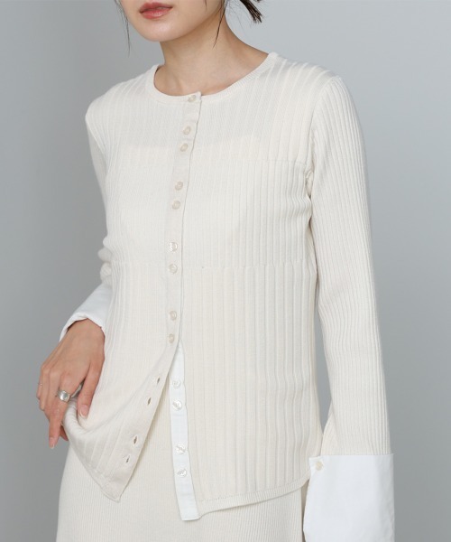 Bab(バブ)の「【S・Mサイズ展開】リブシャツ袖ニットカーディガン+リブニットワンピース(ワンピース・レディース・ピンク/アイボリー/チャコールグレー・S/M)」の15枚目の写真