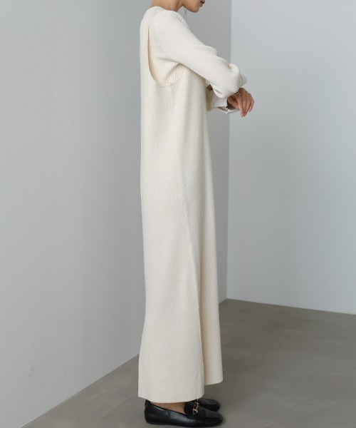 Bab(バブ)の「【S・Mサイズ展開】リブシャツ袖ニットカーディガン+リブニットワンピース(ワンピース・レディース・ピンク/アイボリー/チャコールグレー・S/M)」の21枚目の写真