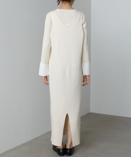 Bab(バブ)の「【S・Mサイズ展開】リブシャツ袖ニットカーディガン+リブニットワンピース(ワンピース・レディース・ピンク/アイボリー/チャコールグレー・S/M)」の22枚目の写真