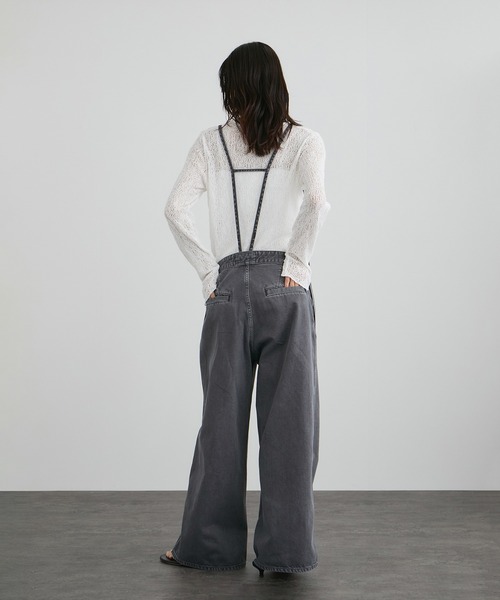 SALON adam et rope'（サロン アダム エ ロペ）の「オーバーダイデニムサロペット（サロペット/オーバーオール・レディース・キナリ/チャコールグレー・S/M）」の3枚目の写真