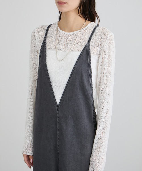 SALON adam et rope'（サロン アダム エ ロペ）の「オーバーダイデニムサロペット（サロペット/オーバーオール・レディース・キナリ/チャコールグレー・S/M）」の16枚目の写真