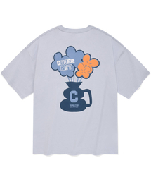 フラワーベースTシャツスカイブルー
