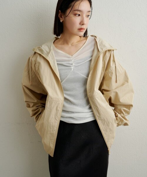 Omekashi（オメカシ）の「マウンテンパーカー（ブルゾン・レディース・ベージュ/オフホワイト/グレー・FREE）」の12枚目の写真