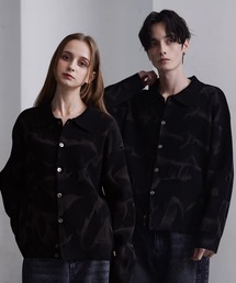 CLEL】Basic/Spray Rib Knit Shirt Cardigan / ベーシック/スプレー畦