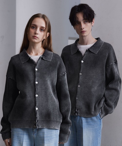 CLEL（クレイル）の「【CLEL】Basic/Spray Rib Knit Shirt Cardigan