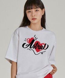ダブルハートラウンドネック15番手綿半袖Tシャツ_ホワイト