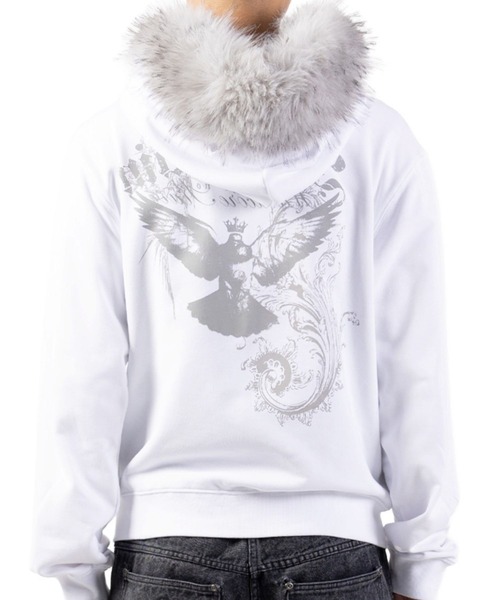 SAINTPAIN(セイントペイン)の「【UNISEX】SAINTPAIN/ファーフードジップアップ(パーカー・メンズ・ホワイト/ブラック・LARGE/MEDIUM)」の7枚目の写真