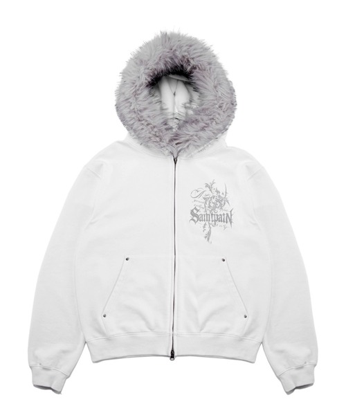 SAINTPAIN(セイントペイン)の「【UNISEX】SAINTPAIN/ファーフードジップアップ(パーカー・メンズ・ホワイト/ブラック・LARGE/MEDIUM)」の8枚目の写真
