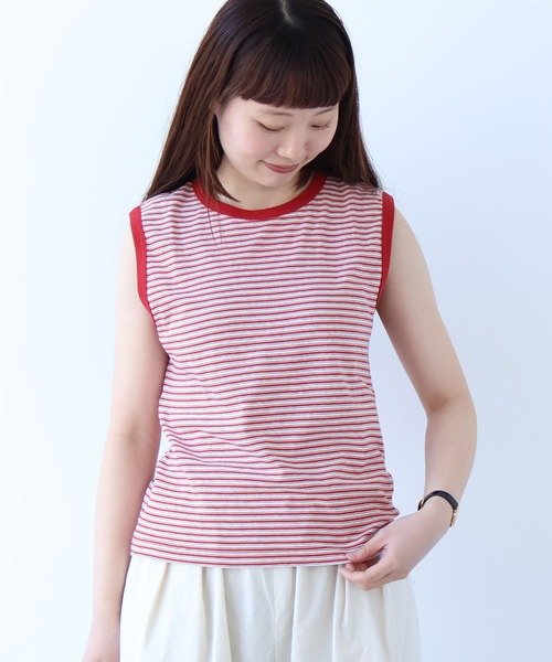 bulle de savon（ビュルデサボン）の「マルチボーダー ノースリ（Tシャツ/カットソー・レディース・ブルー/レッド・FREE）」の12枚目の写真