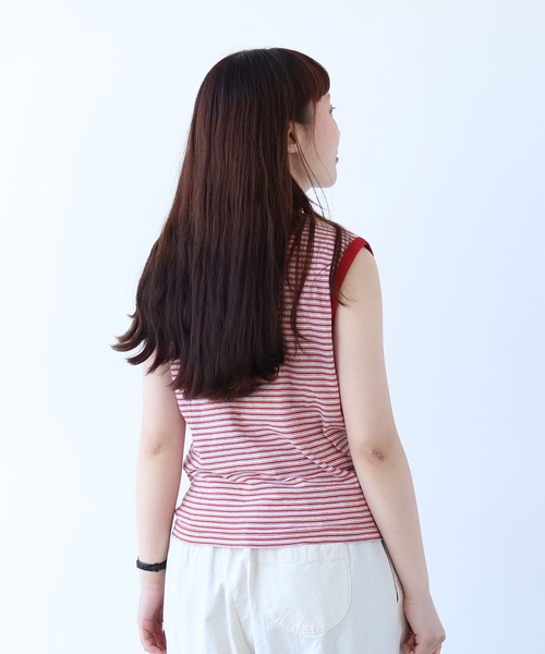 bulle de savon（ビュルデサボン）の「マルチボーダー ノースリ（Tシャツ/カットソー・レディース・ブルー/レッド・FREE）」の14枚目の写真