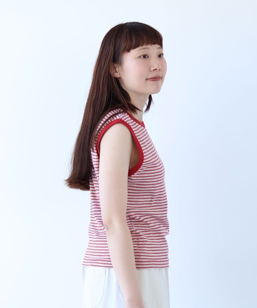 bulle de savon（ビュルデサボン）の「マルチボーダー ノースリ（Tシャツ/カットソー・レディース・ブルー/レッド・FREE）」の15枚目の写真