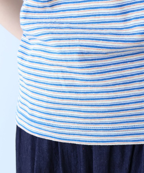 bulle de savon（ビュルデサボン）の「マルチボーダー ノースリ（Tシャツ/カットソー・レディース・ブルー/レッド・FREE）」の5枚目の写真