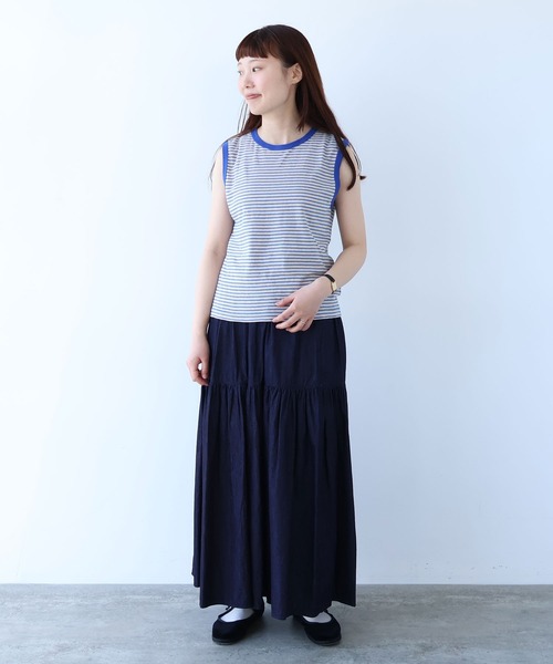 bulle de savon（ビュルデサボン）の「マルチボーダー ノースリ（Tシャツ/カットソー・レディース・ブルー/レッド・FREE）」の20枚目の写真