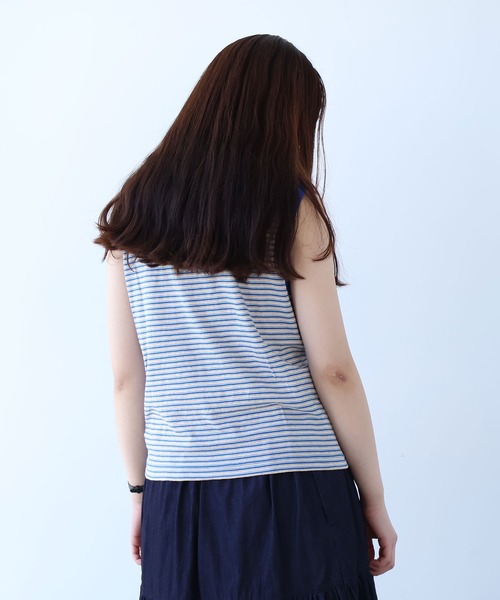 bulle de savon（ビュルデサボン）の「マルチボーダー ノースリ（Tシャツ/カットソー・レディース・ブルー/レッド・FREE）」の19枚目の写真