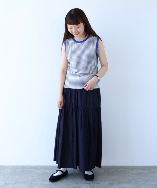 bulle de savon（ビュルデサボン）の「マルチボーダー ノースリ（Tシャツ/カットソー・レディース・ブルー/レッド・FREE）」の21枚目の写真