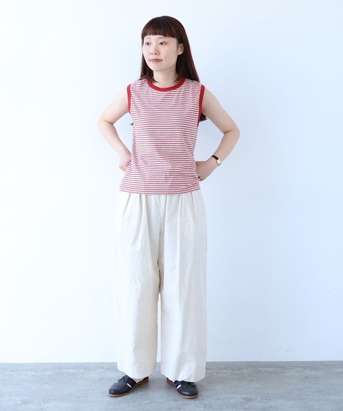 bulle de savon（ビュルデサボン）の「マルチボーダー ノースリ（Tシャツ/カットソー・レディース・ブルー/レッド・FREE）」の8枚目の写真